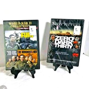 DVD Lot 3 WAR Movie Bundle Sealed Zero Dark Thirty FURY The Monuments Men NEW_BQ